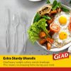 Glad Disposable Cutlery Set - Clear Heavy Duty Plastic Forks, Knives, and Spoons - 240 Piece Plasticware for Parties - Durable, Sturdy Recyclable Utensils - Great for July 4th, Thanksgiving, Christmas-4