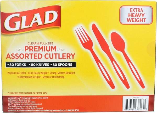 Glad Disposable Cutlery Set - Clear Heavy Duty Plastic Forks, Knives, and Spoons - 240 Piece Plasticware for Parties - Durable, Sturdy Recyclable Utensils - Great for July 4th, Thanksgiving, Christmas-2