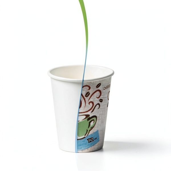 Dixie PerfecTouch 12 oz Paper Coffee Cups By GP PRO, Coffee Haze Design, 500 Count (25 Disposable Cups Per Sleeve, 20 Sleeves Per Case), 5342DX-6