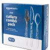 Amazon Basics Disposable Clear Cutlery Set 192 Count Combo Pack-0