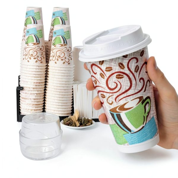 Dixie PerfecTouch 12 oz Paper Coffee Cups By GP PRO, Coffee Haze Design, 500 Count (25 Disposable Cups Per Sleeve, 20 Sleeves Per Case), 5342DX-4