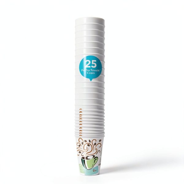 Dixie PerfecTouch 12 oz Paper Coffee Cups By GP PRO, Coffee Haze Design, 500 Count (25 Disposable Cups Per Sleeve, 20 Sleeves Per Case), 5342DX-5