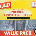 Glad Disposable Cutlery Set - Clear Heavy Duty Plastic Forks, Knives, and Spoons - 240 Piece Plasticware for Parties - Durable, Sturdy Recyclable Utensils - Great for July 4th, Thanksgiving, Christmas-0