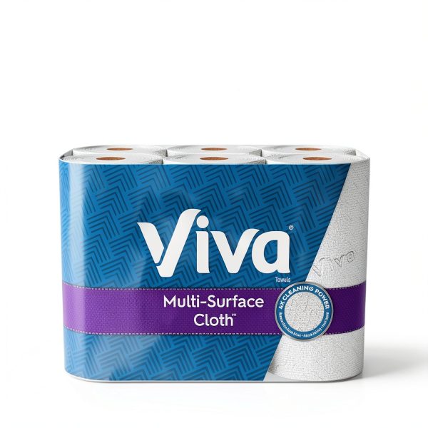 Viva Multi-Surface Cloth Paper Towels, 12 Triple Rolls, 165 Sheets Per Roll (2 Packs of 6)-2