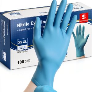 Schneider Nitrile Exam Gloves, Blue Disposable Gloves, Medical Grade, Food Grade, Latex Free-0
