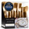 Gold Plastic Silverware Set (160 Bulk Pack) Disposable Cutlery Utensils, 80 Gold Forks, 40 Gold Knives, 40 Gold Spoons, Heavy Duty Flatware For Holidays, Parties, Dinners, Weddings, and Occasions-0