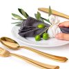 Gold Plastic Silverware Set (160 Bulk Pack) Disposable Cutlery Utensils, 80 Gold Forks, 40 Gold Knives, 40 Gold Spoons, Heavy Duty Flatware For Holidays, Parties, Dinners, Weddings, and Occasions-2